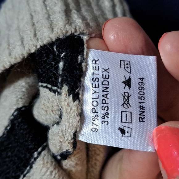 Belle Tan/Black Striped Criss Cross V-Neck Sweater. Size Large NWT - Picture 9 of 11